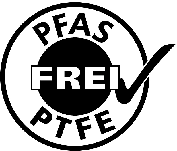 PFAS- & PTFE-frei für gesundheitlich unbedenkliche Produkte Symbol für PFAS- & PTFE-frei