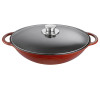 Wok 36 cm Rustika mit Deckel & Ablagegitter, rot