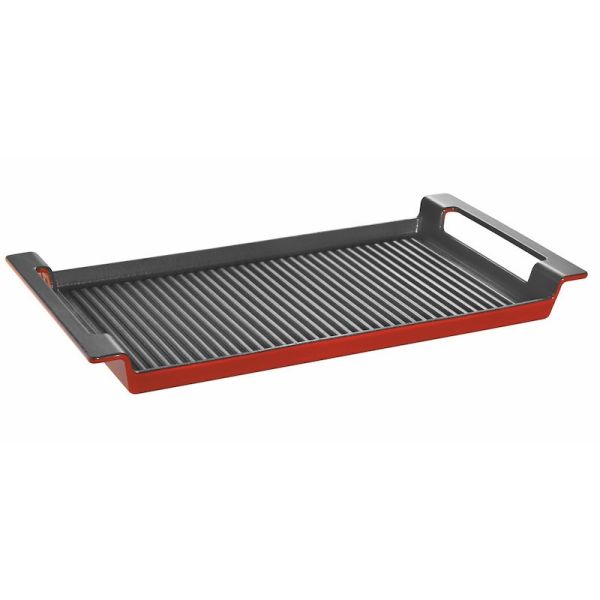 Grillplatte Rustika 44 x 24 cm rot