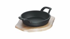 Mini-Servierpfanne Rustika mit Servierbrett, 16 - 18 cm